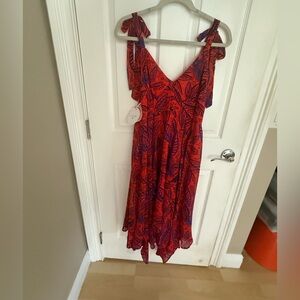 Alexis for Target Red Leaf Print Handkerchief Hem Dress – NWT Size L